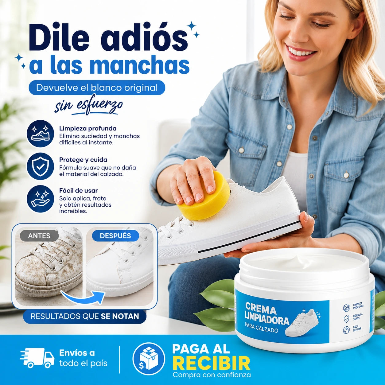 Crema Mágica para Limpiar Zapatos sin Agua