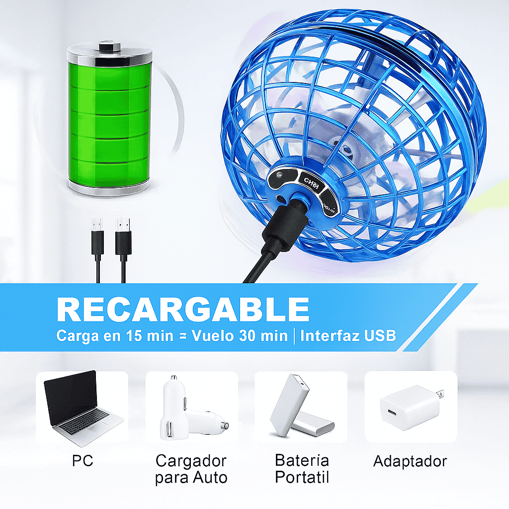 Juguete Spinner Volador Fly Nova Pro Con Luces Led