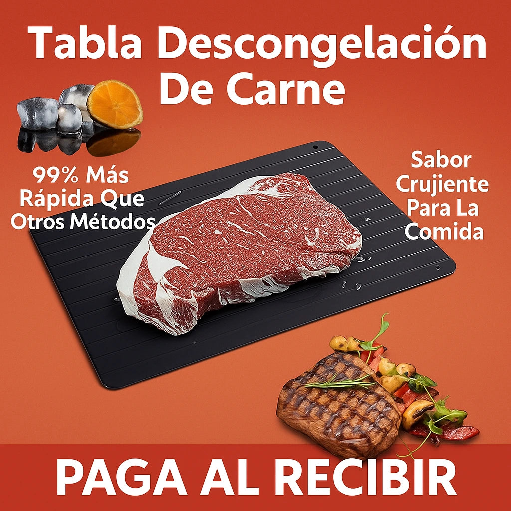 Tabla de Descongelación Rápida para Alimentos Congelados (Carne y Fruta)