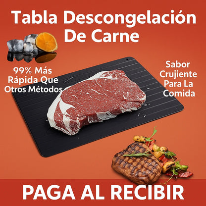 Tabla de Descongelación Rápida para Alimentos Congelados (Carne y Fruta)