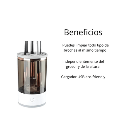 Limpiador Eléctrico de Brochas de Maquillaje - Limpia hasta 3 a 4 Brochas a la vez