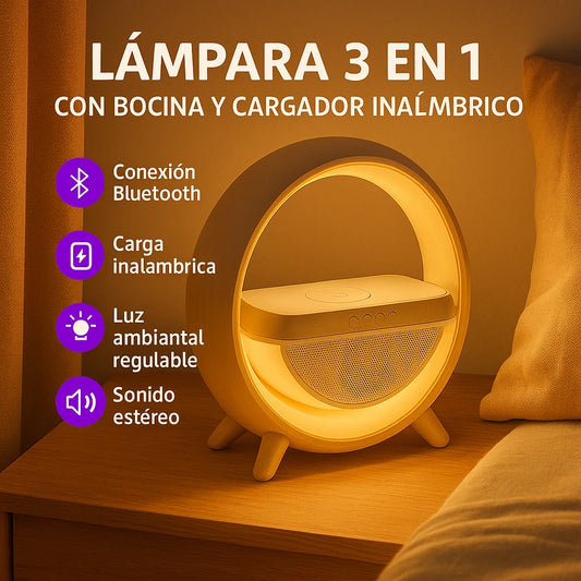 Lampara Led Tipo G con Cargador y Bocina