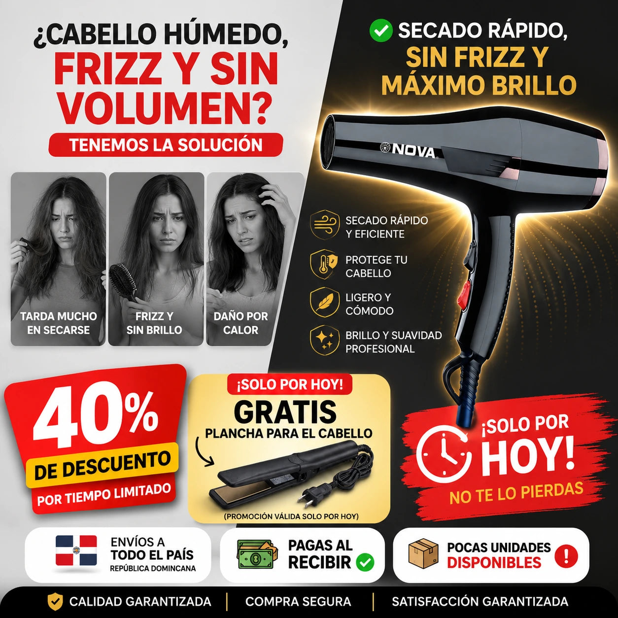 BLOWER NOVA™ | Seca, Moldea y Brilla como un Profesional