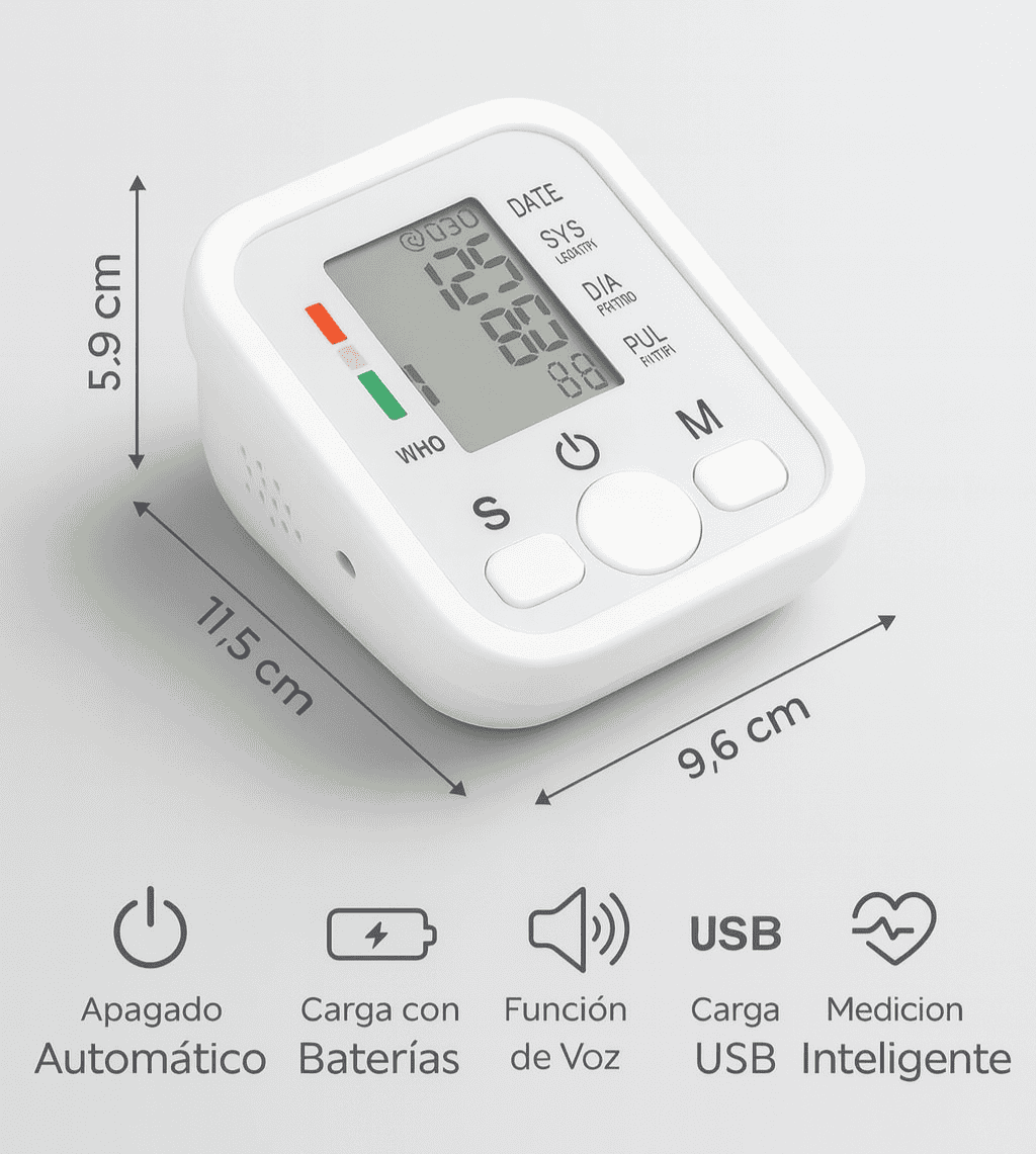 TENSIÓMETRO DIGITAL DE BRAZO PARA TOMAR PRESIÓN ARTERIAL