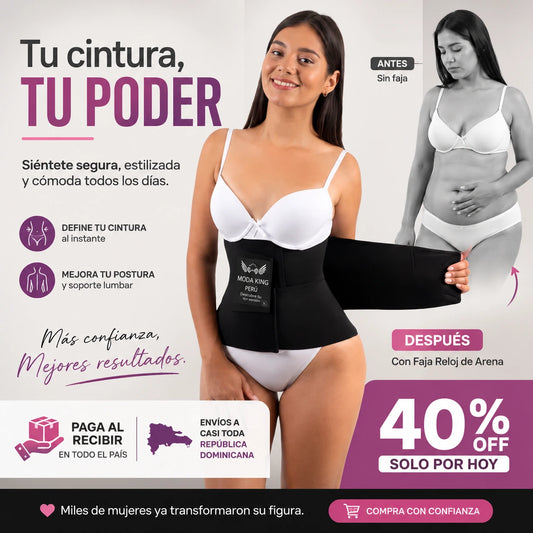Faja Cinturilla Reloj de Arena | Define tu Cintura, Mejora tu Postura y Siéntete Espectacular