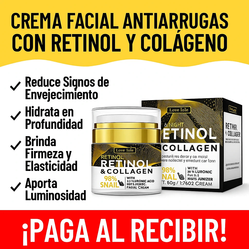 Crema Facial Antiarrugas Con Retinol Y Colágeno
