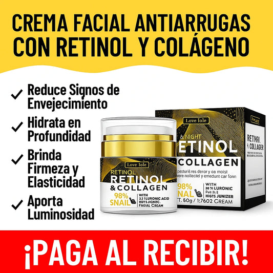 Crema Facial Antiarrugas Con Retinol Y Colágeno