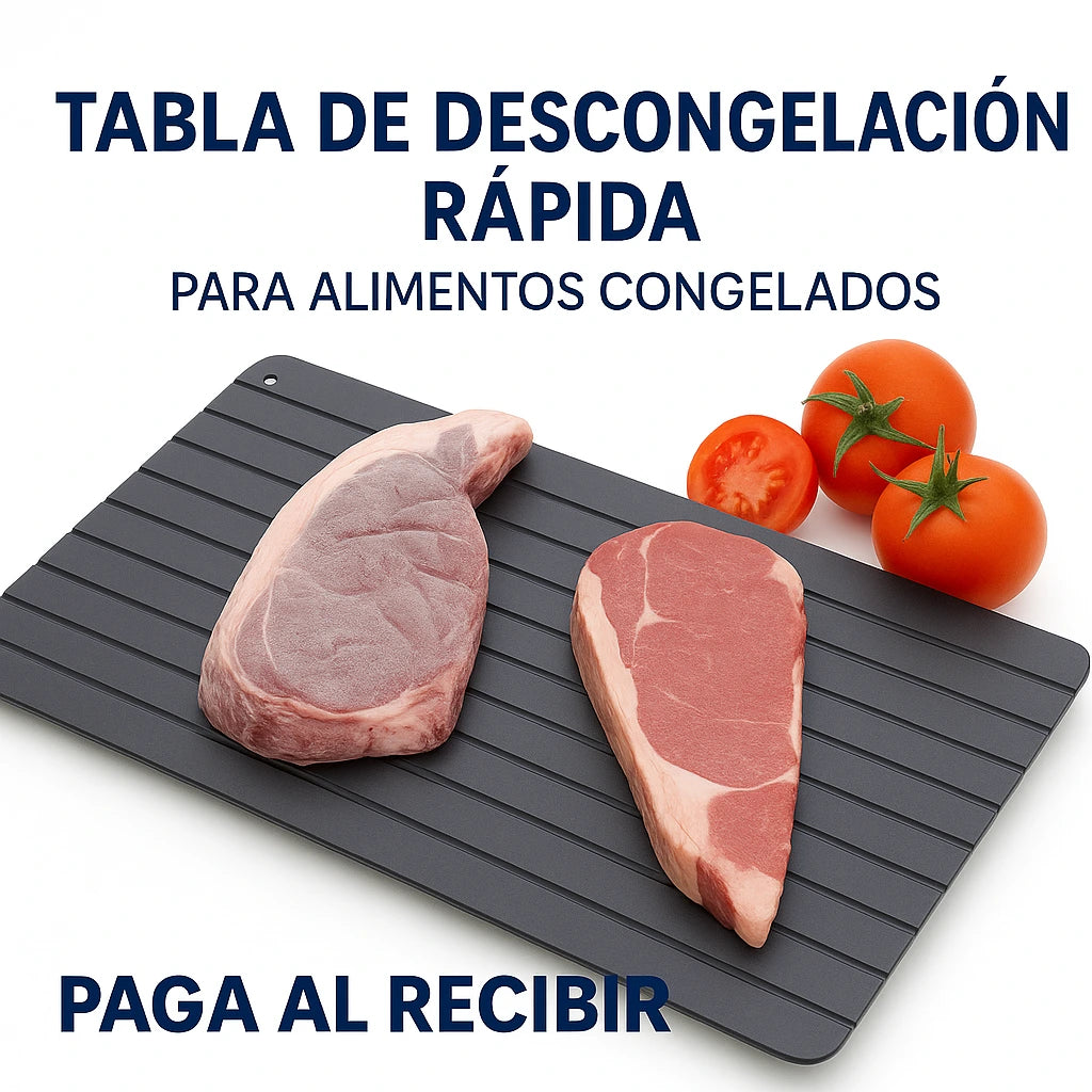 Tabla de Descongelación Rápida para Alimentos Congelados (Carne y Fruta)