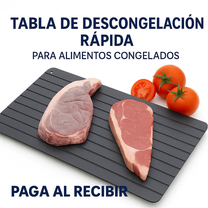 Tabla de Descongelación Rápida para Alimentos Congelados (Carne y Fruta)