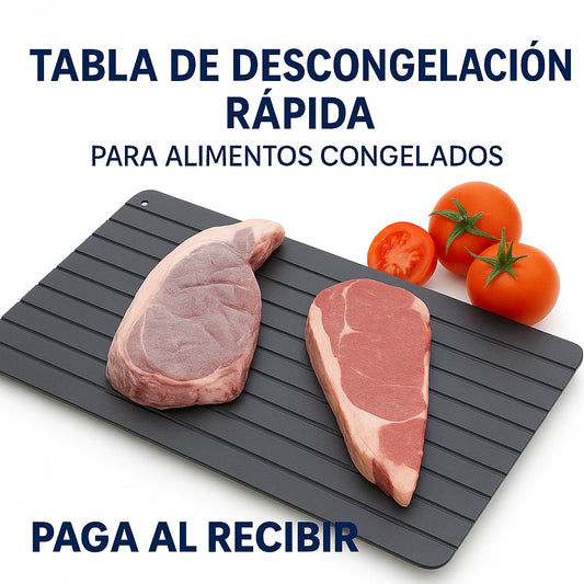 Tabla de Descongelación Rápida para Alimentos Congelados (Carne y Fruta)