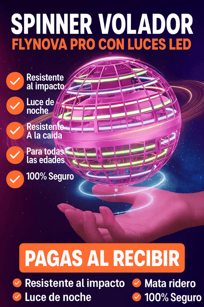Juguete Spinner Volador Fly Nova Pro Con Luces Led