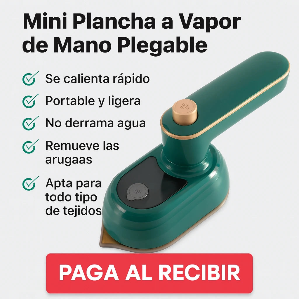 Mini Plancha a Vapor de Mano Plegable