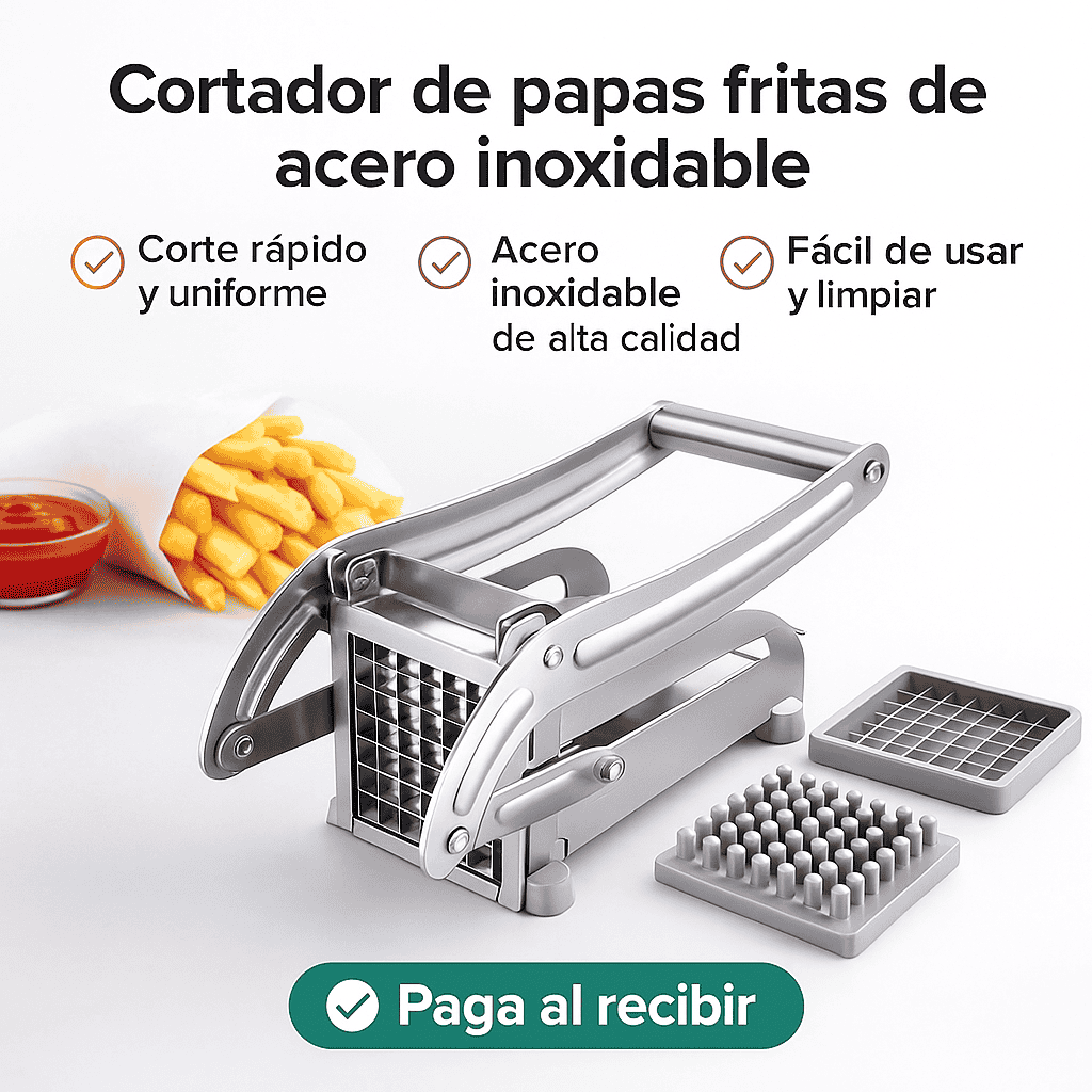 Cortadora Profesional de Papas Fritas y Vegetales (Acero Inoxidable)