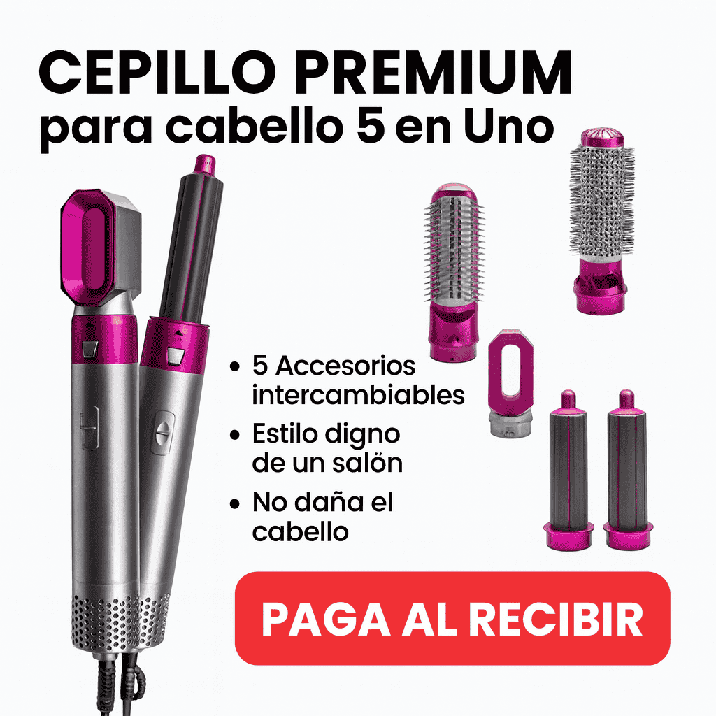 CEPILLO PARA CABELLO 5 EN 1 - DEFINE, DESENREDA Y DA FORMA