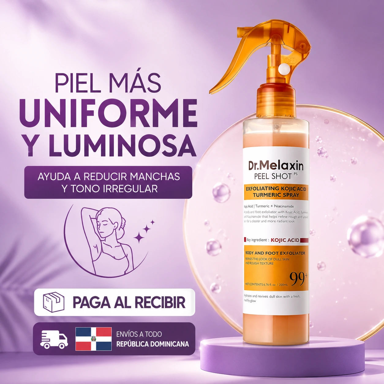 Dr. Melaxin - Exfoliante Corporal, Eliminador de Manchas y Aclarador de Piel